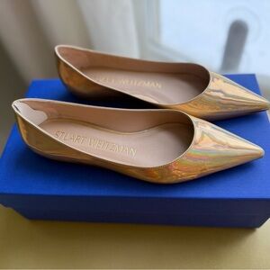 Stuart Weitzman Iridescent Gold Flats
